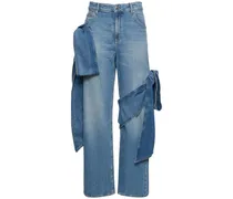 Jeans larghi in denim / fiocchi