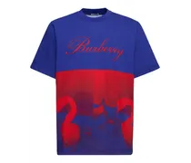 Burberry T-shirt con stampa Blu