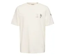 Moncler Printed cotton t-shirt Bianco