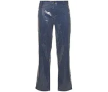 Jeans Art in denim di cotone e viscosa
