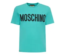 Moschino T-shirt in jersey di cotone stretch Blu