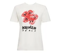 Kenzo T-shirt in cotone con logo Bianco