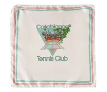 Sciarpa Tennis Club in twill di seta