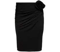 Draped mini skirt w/ flower