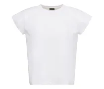 T-shirt in jersey di cotone con logo gommato