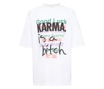 T-shirt Good Luck Karma in cotone con stampa