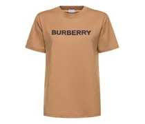 Burberry T-shirt in cotone con logo Cammello
