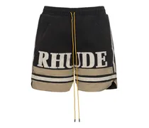 Logo embroidered cotton shorts