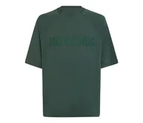 Jacquemus T-shirt Le Tshirt Typo in cotone Verde