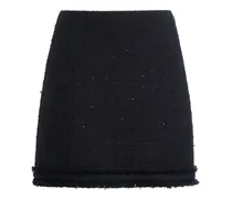 Minigonna in tweed di misto cotone lucido