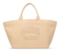 Ganni XXL canvas shopping bag Beige