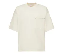 Bottega Veneta T-shirt in jersey di cotone Gesso