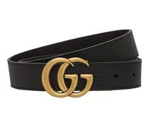 Gucci Cintura reversibile in pelle GG 3cm Nero