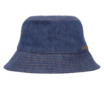 Cappello bucket in denim di cotone washed