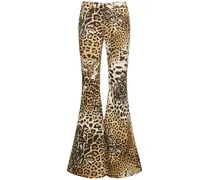 Pantaloni svasati vita media leopard
