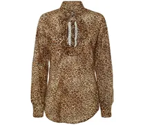 Camicia in voile di cotone leopard