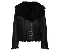 Giacca in pelle e shearling