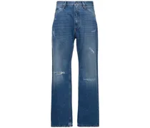 Jeans larghi in denim distressed