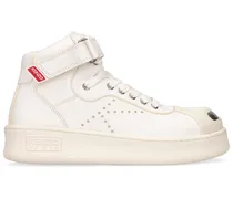 Kenzo Sneakers high top Hoops in pelle 20mm Bianco