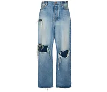 Jeans baggy fit in cotone destroyed
