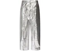 Pantaloni Aude in cotone metallizzato spalmato