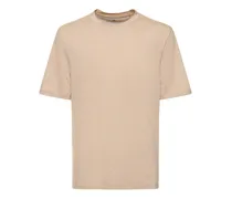 T-shirt in jersey di cotone e lino