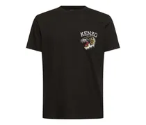 T-shirt Tiger in jersey di cotone / ricamo