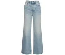 Jeans larghi vita alta 70's in cotone