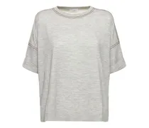 T-shirt oversize in jersey di lana e cashmere