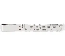 Burberry Ferma cravatta con logo Argento