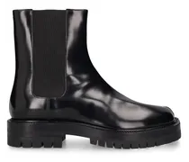 Maison Margiela 40mm Tabi brushed leather ankle boots Nero