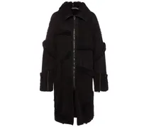 Cappotto in shearling patchwork