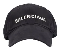 Balenciaga Cappello in cotone con logo Nero