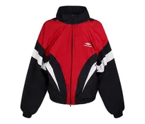 Off-shoulder cotton blend track jacket