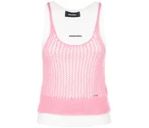 Dsquared2 Tank top in jersey e misto mohair Rosa