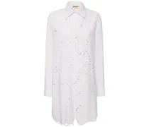 Camicia oversize in cotone con ricami