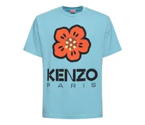 Kenzo T-shirt Boke in jersey stampato Cyan