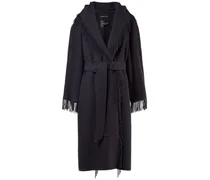 Balenciaga Cappotto in lana pettinata / frange Blu