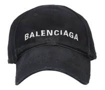 Balenciaga Cappello in cotone con logo Nero