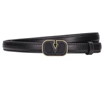 Valentino Garavani Cintura V Logo in pelle 15mm Nero