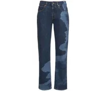 Jeans dritti in denim di cotone space dyed