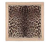 Foulard in twill di seta leopard