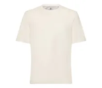 T-shirt in jersey di cotone e lino