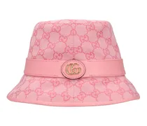 Cappello bucket in tela di misto cotone logo GG