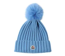 Moncler Cappello beanie in lana tricot Turchese