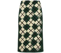 Burberry Minigonna in maglia di cotone check Verde