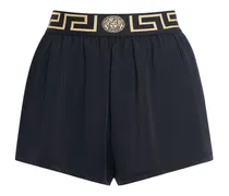 Versace Shorts in Lycra con greca Nero