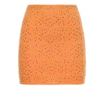 Embellished stretch tech mini skirt