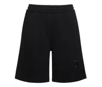 Burberry Shorts Taylor in jersey con logo Nero