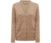 Gucci Cardigan in misto cotone jacquard Cammello